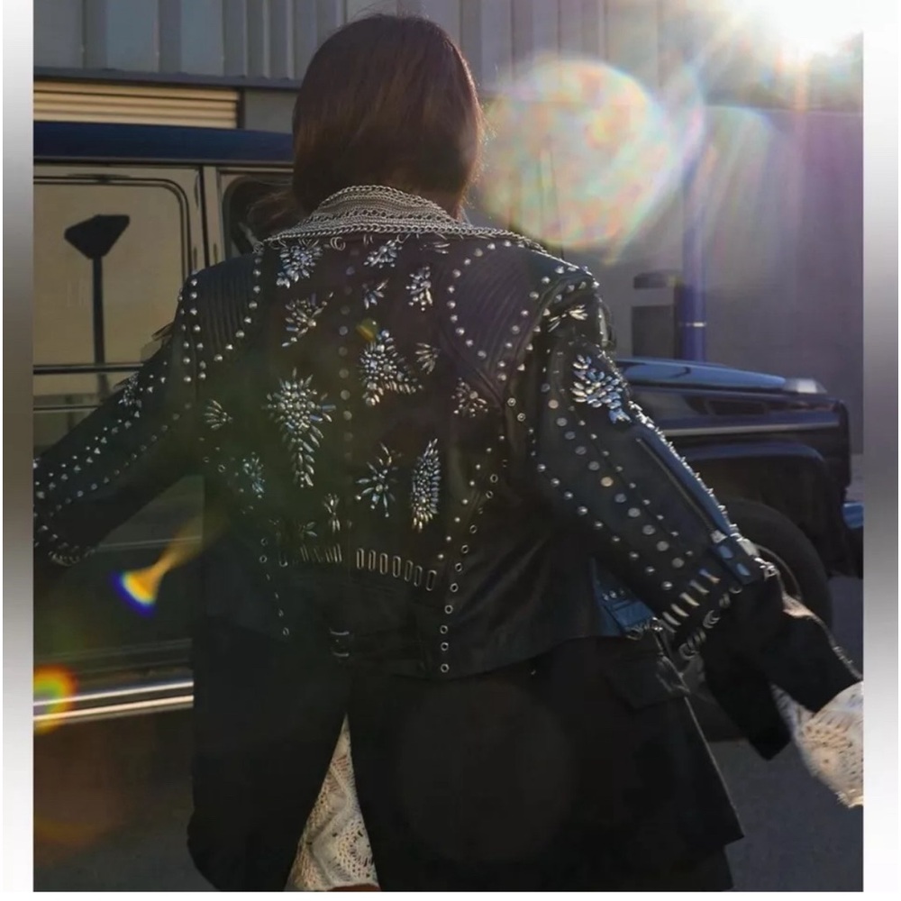 Zara Studded Leather Jacket